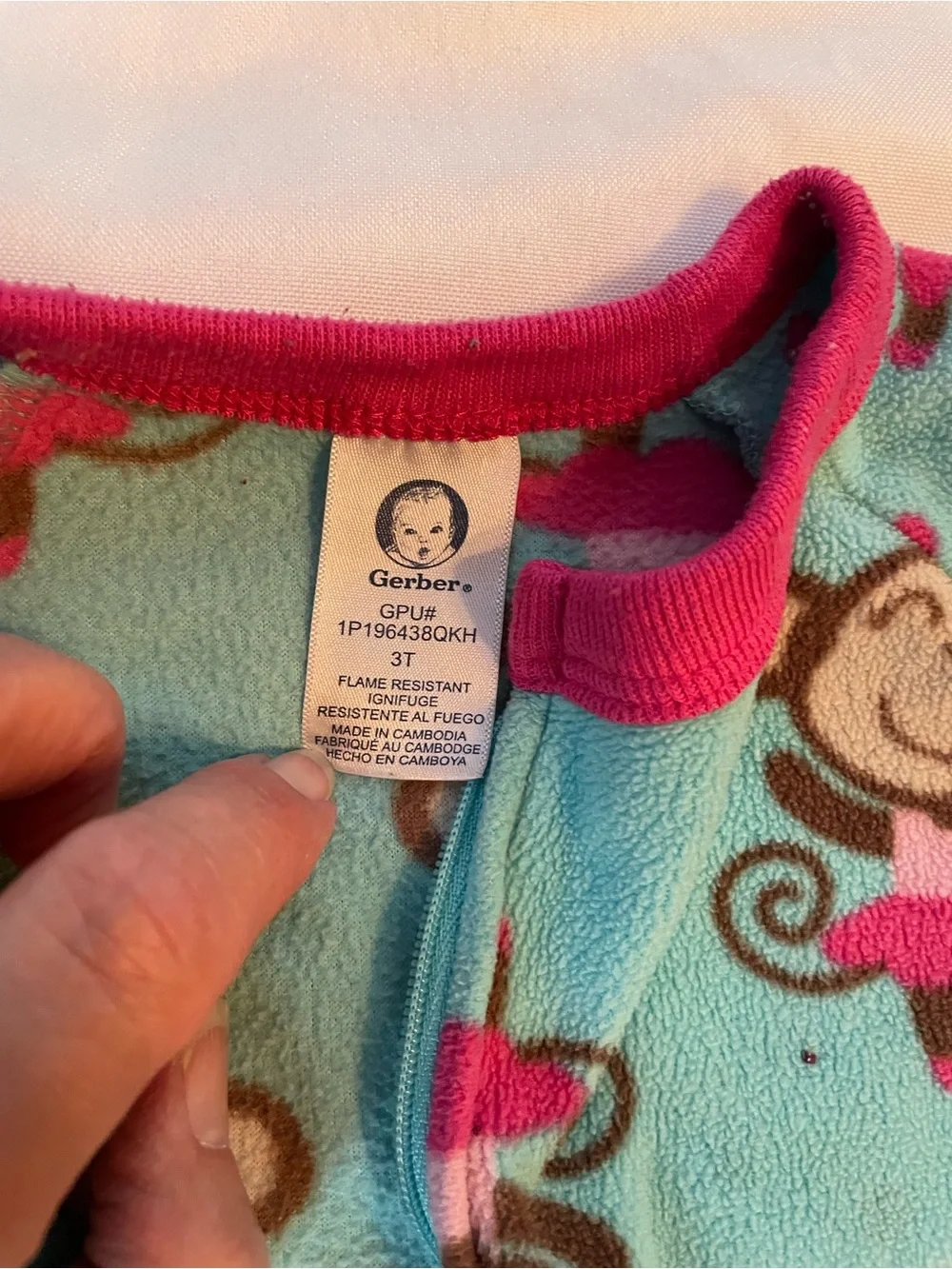 Garanimals, Gerber & Pink Disney Girls'‎ Zippered Footed One-Piece PJs, Size 3T